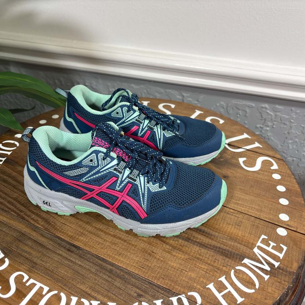 ASICS Gel-Venture 8 Women's Blue Pink Running Shoes - Sz 6.5